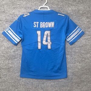 Nike Detroit Lions Amon-Ra St. Brown 14 Jersey Kids XL Honolulu Blue NFL